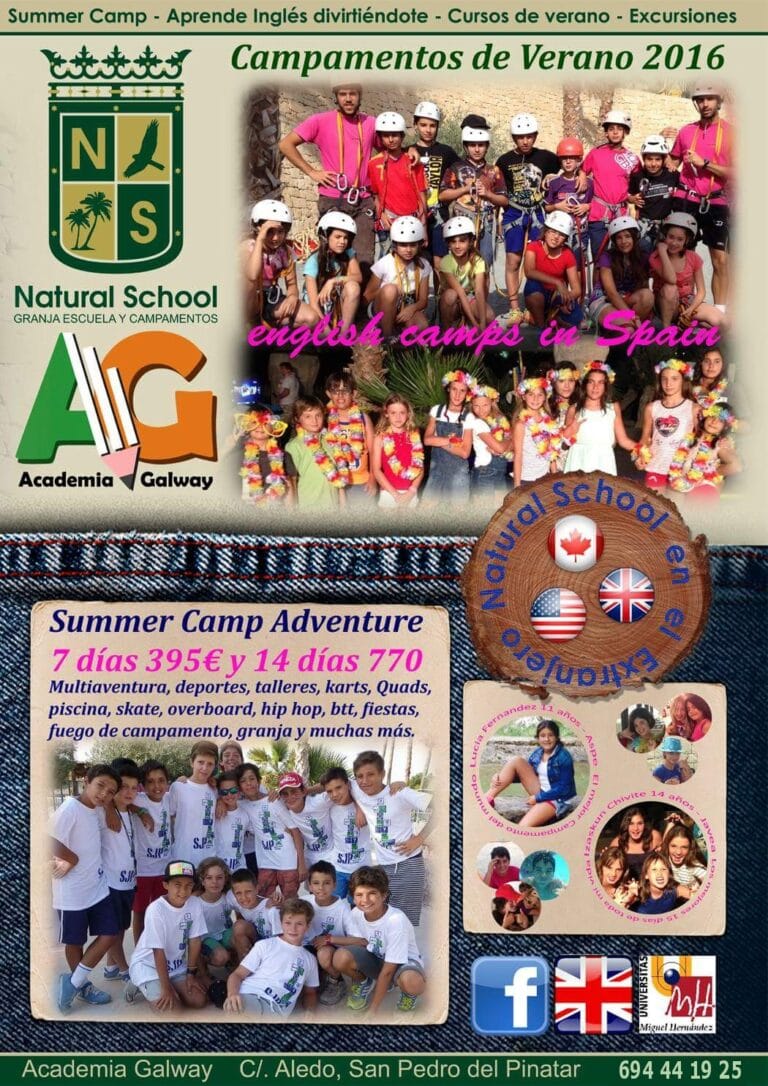Campamento de Inglés. Academia Galway & Natural School.